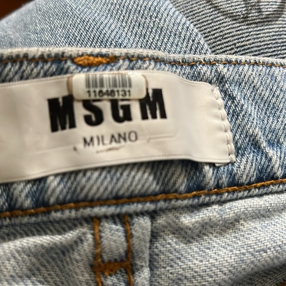 MSGM RIBBED MSGM LOGO LIGHT BLUE WASHED JEANS SIZE 24 - Picture 11 of 12
